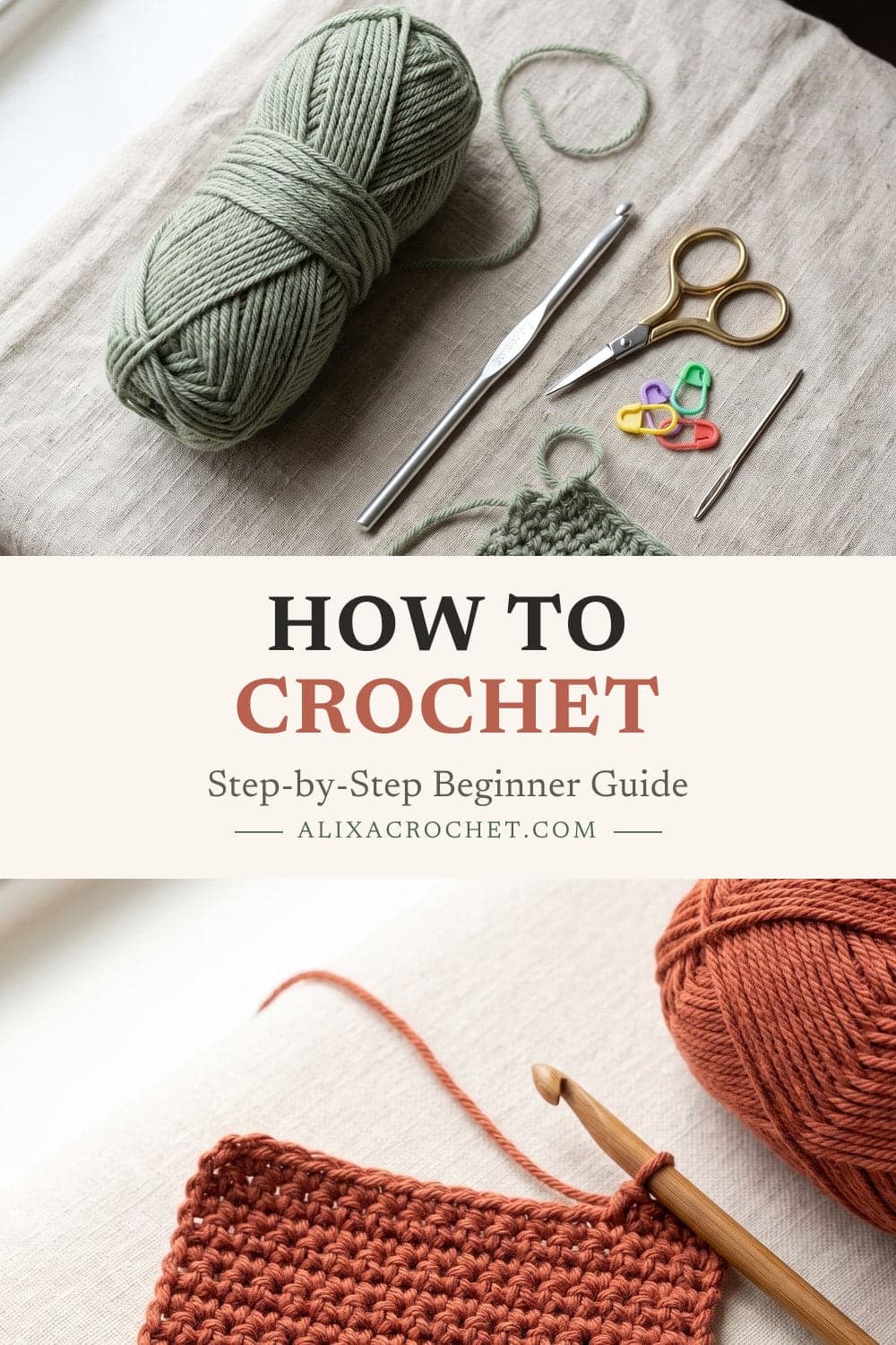 Pin graphic: How to Crochet for Beginners: Step-by-Step Guide